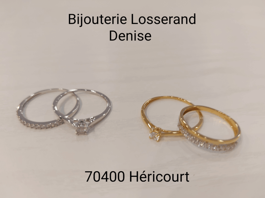 alliances or et argent, création de la bijouterie Denise Losserand à Héricourt